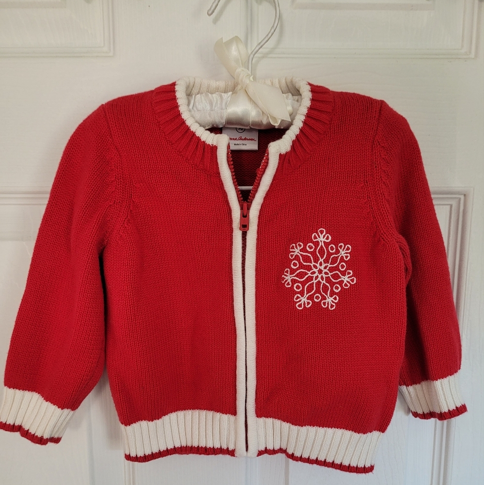 Adorable Hanna Andersson baby boy red holiday sweater